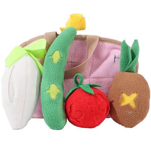 interactive-dog-toy-set-plush-vegetables-reversible-pink-carry-bag